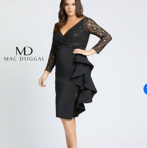 Mac Duggal V Neck Dress (16W)‼️ - Picture 1 of 10